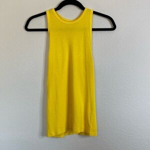 Everlane ribbed racerback tank women’s medium yellow EUC